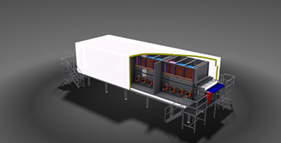 Linearfroster für die Lebensmittelindustrie